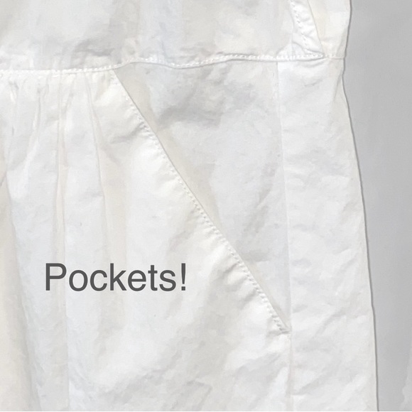 Free People Cotton poplin Boho Tunic white with pockets Top. - Picture 4 of 9